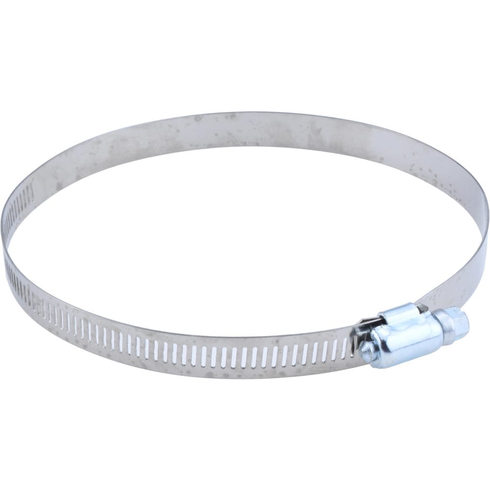 Worm Gear Clamp: SAE 80, 3-1/2 to 5-1/2" Dia, Stainless Steel & Carbon Steel Band