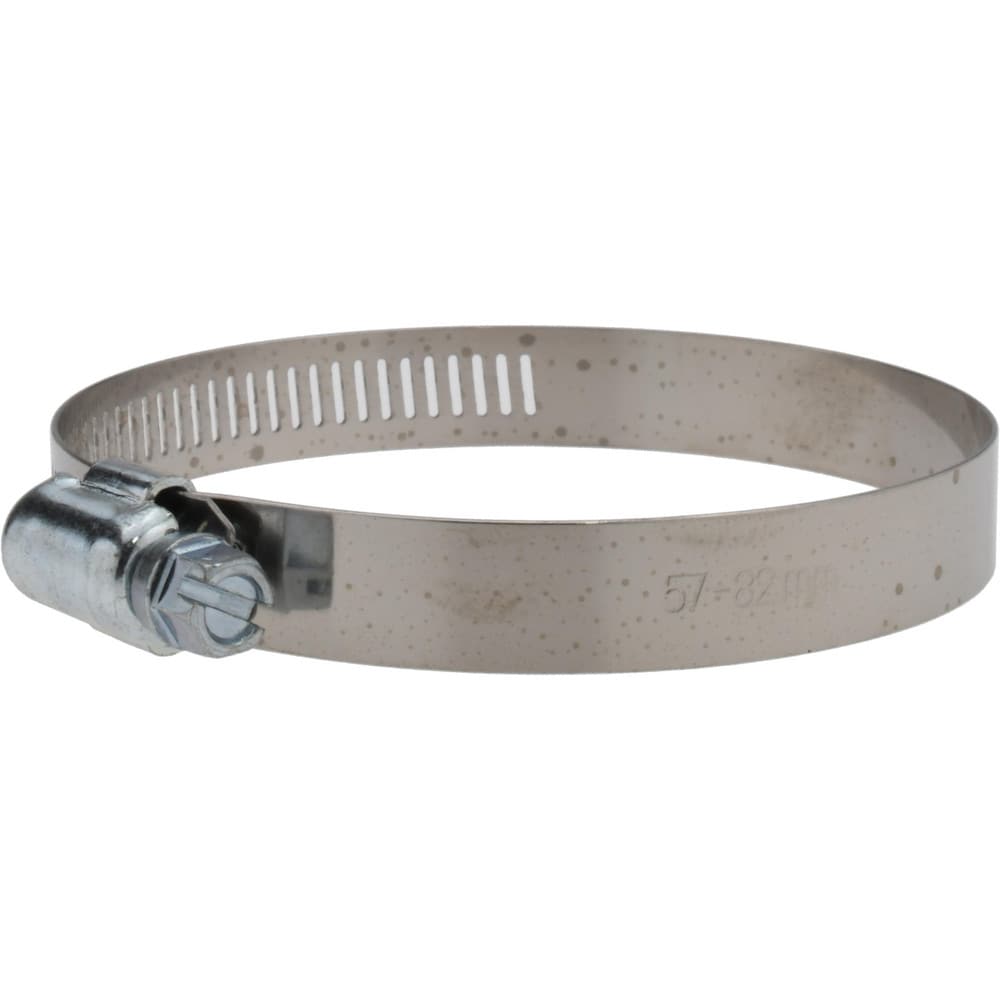 Worm Gear Clamp: SAE 44, 2-1/4 to 3-1/4" Dia, Stainless Steel & Carbon Steel Band
