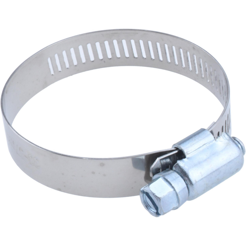Worm Gear Clamp: SAE 28, 1-1/4 to 2-1/4" Dia, Stainless Steel & Carbon Steel Band