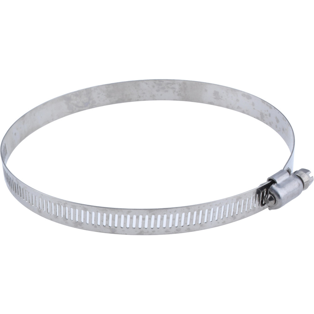 Worm Gear Clamp: SAE 80, 3-1/2 to 5-1/2" Dia, Stainless Steel Band