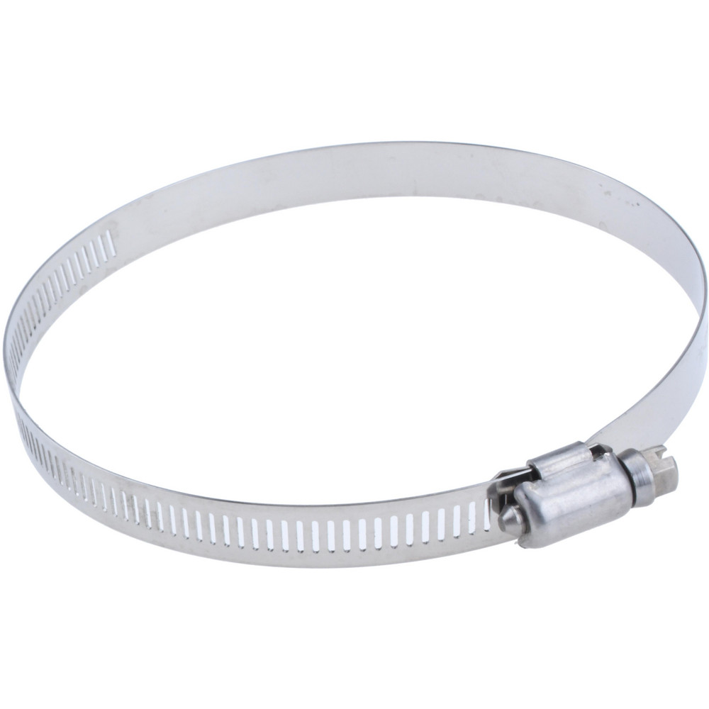 Worm Gear Clamp: SAE 72, 3 to 5" Dia, Stainless Steel Band