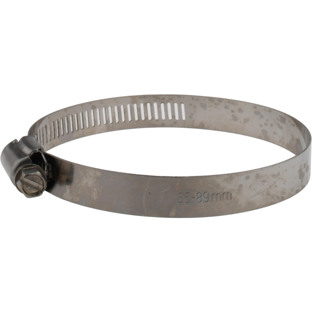 Worm Gear Clamp: SAE 48, 2-1/2 to 3-1/2" Dia, Stainless Steel Band