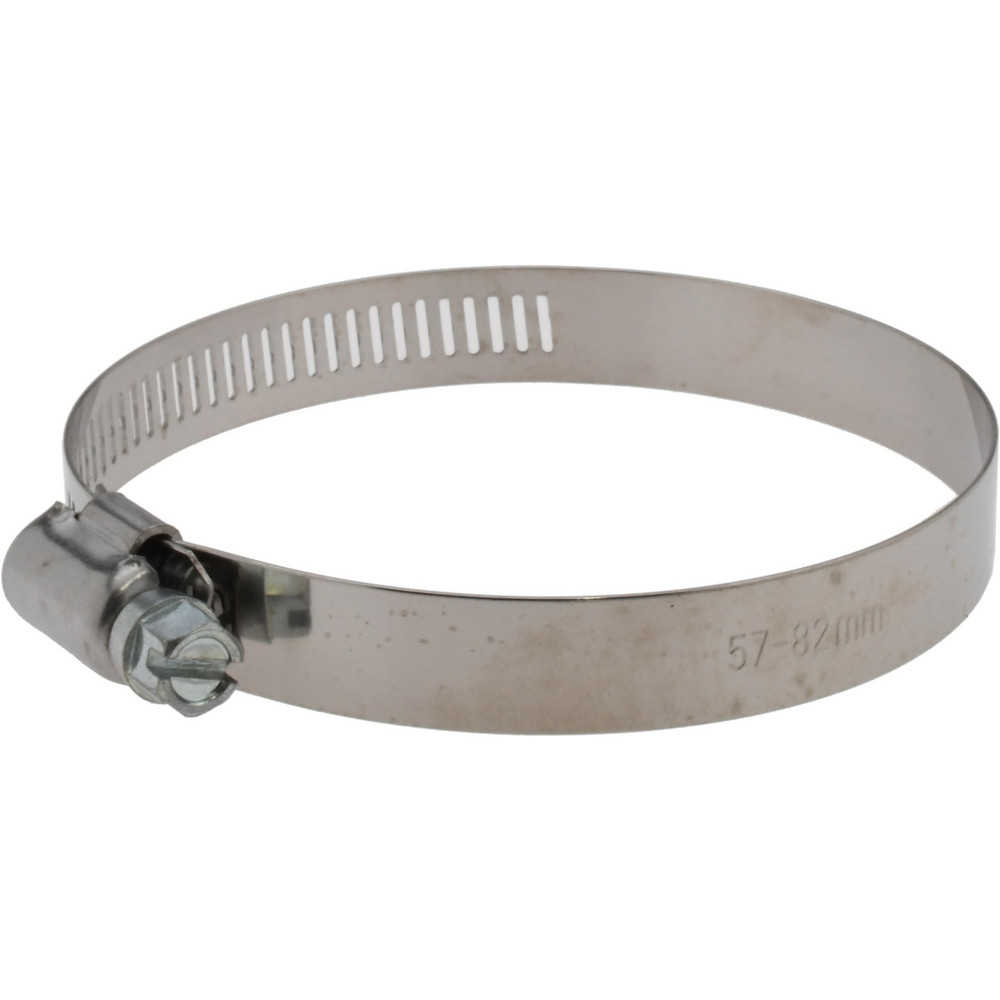 Worm Gear Clamp: SAE 44, 2-1/4 to 3-1/4" Dia, Stainless Steel & Carbon Steel Band