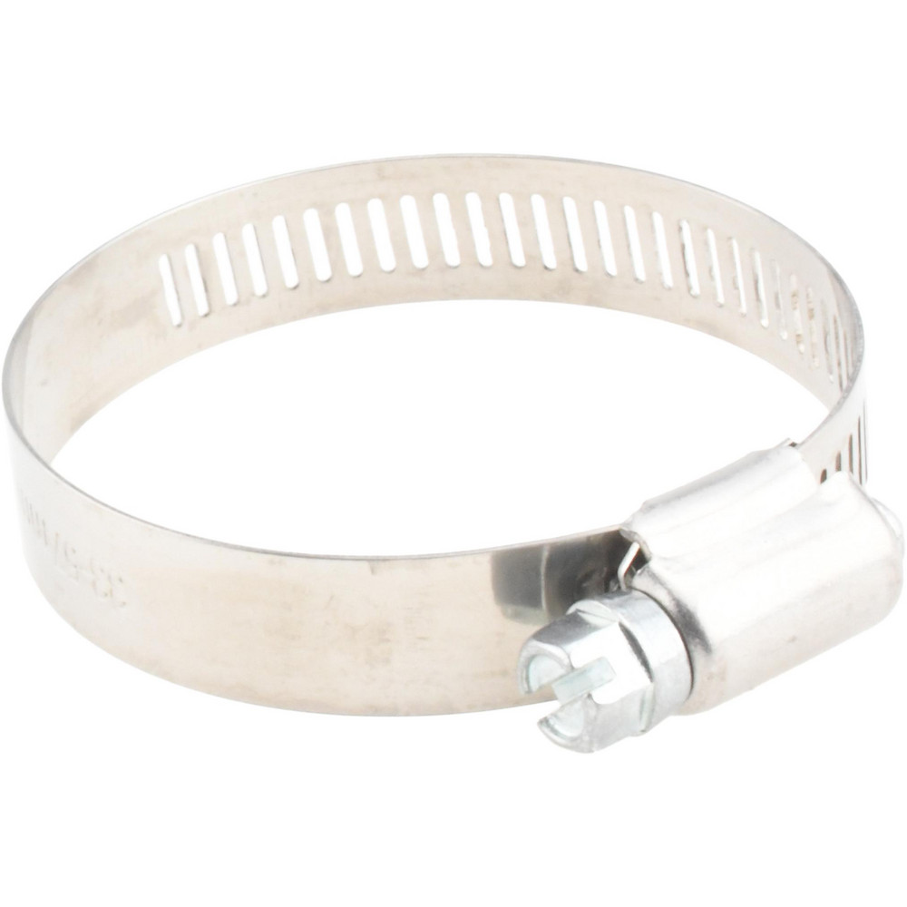 Worm Gear Clamp: SAE 28, 1-1/4 to 2-1/4" Dia, Stainless Steel & Carbon Steel Band