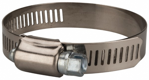 Worm Gear Clamp: SAE 40, 2 to 3" Dia, Stainless Steel & Carbon Steel Band