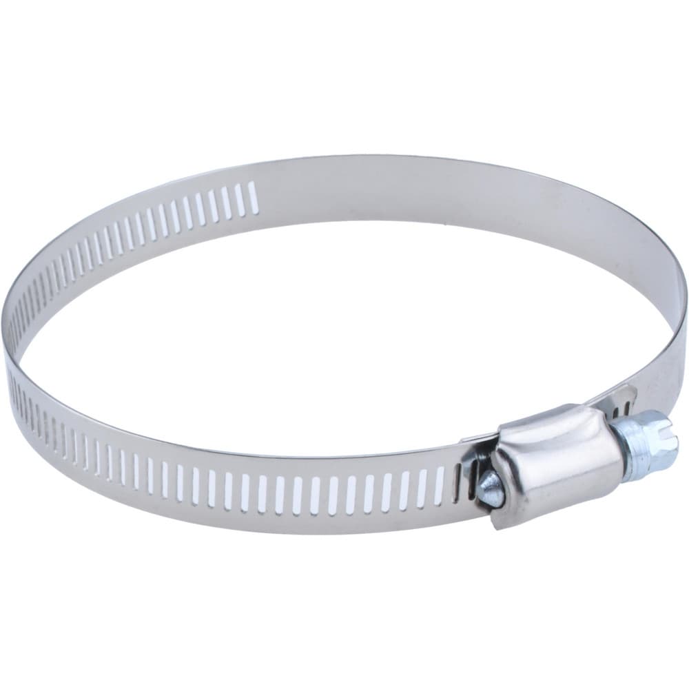 Worm Gear Clamp: SAE 60, 3-1/4 to 4-1/4" Dia, Stainless Steel & Carbon Steel Band