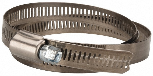 Worm Gear Clamp: SAE 164, 2 to 10-3/4" Dia, Stainless Steel & Carbon Steel Band