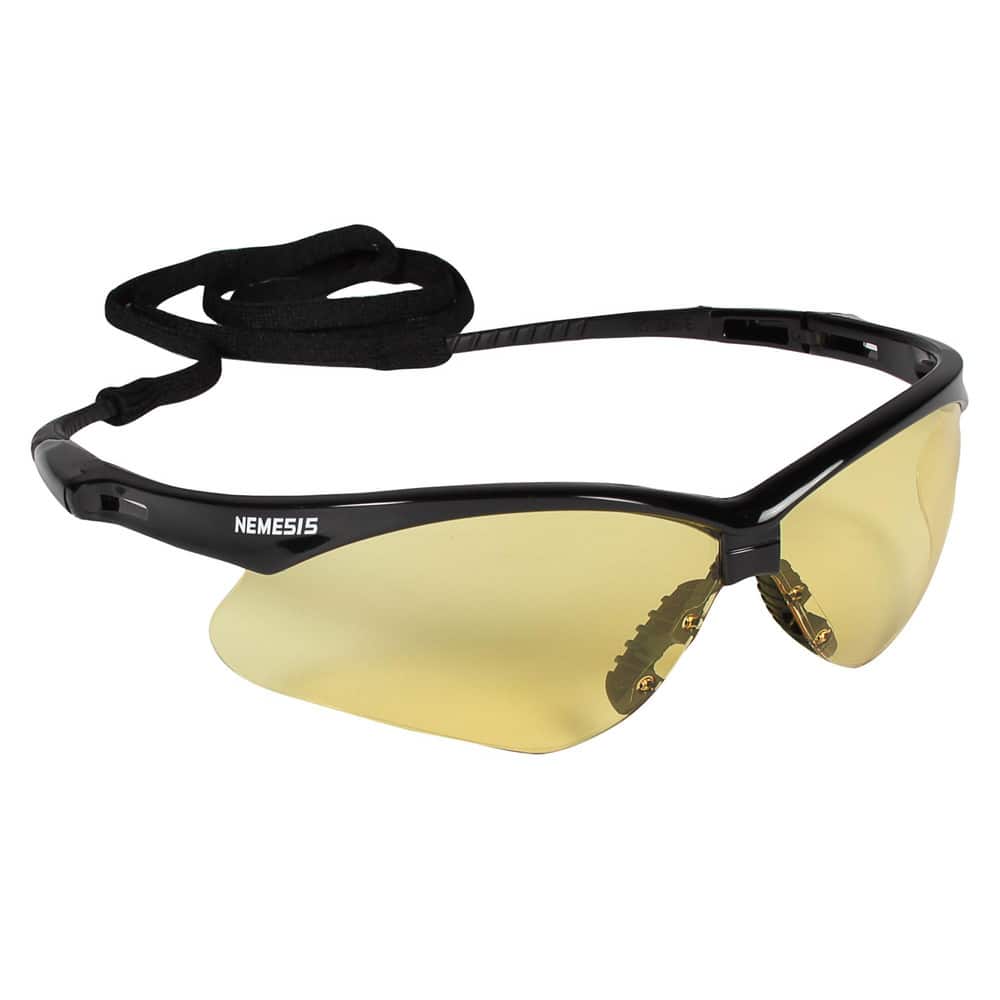 Safety Glass: KleenVision Anti-Fog & Scratch-Resistant, Amber Lenses, Full-Framed, UV Protection