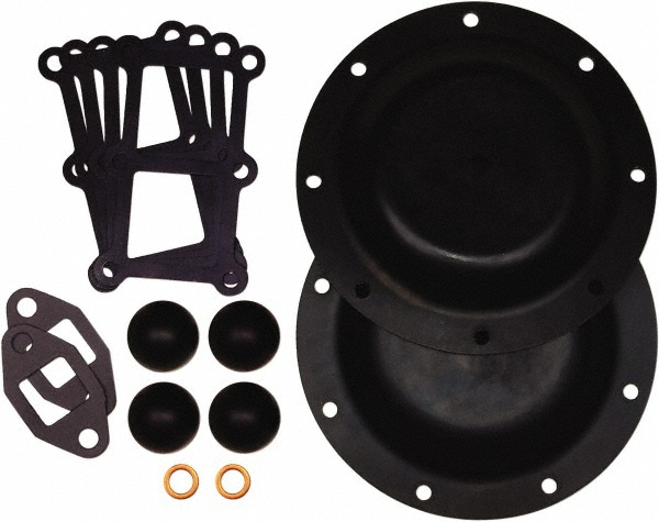 Diaphragm Pump Fluid Section Repair Kit: Buna-N, Includes Check Balls, Diaphragms & Gasket, Use with HDF2 - For Use with Diaphragm Pumps