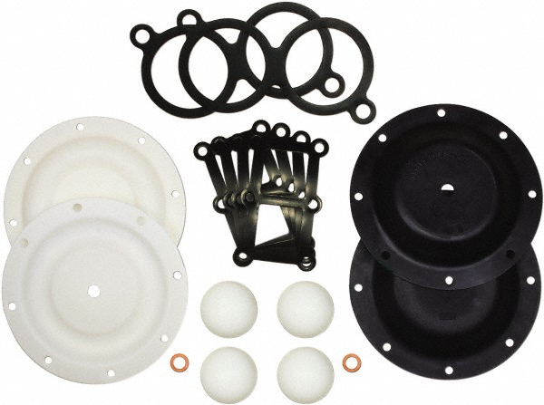 Diaphragm Pump Fluid Section Repair Kit: Polytetrafluoroethylene, Includes Check Balls, Diaphragms & Gasket, Use with S1F Metallic - For Use with Diaphragm Pumps