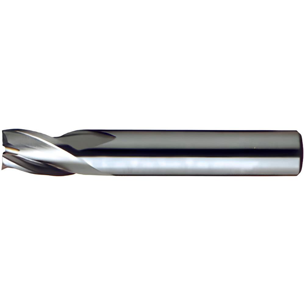 Corner Radius End Mill: 1/8" Dia, 1/2" LOC, 0.0080 to 0.0100" Radius, 3 Flutes, Solid Carbide