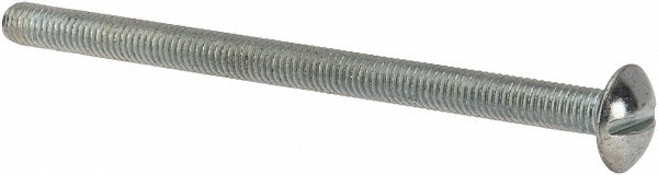 Machine Screw: #10-32, 3" Length Under Head, Truss Head, Slotted - Grade J82 Steel, Zinc Finish, ASME B18.6.3 & SAE J82