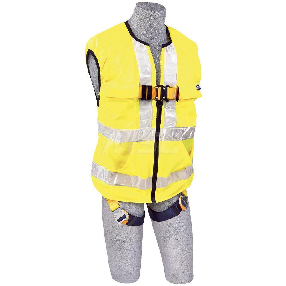 Fall Protection Harnesses: 420 Lb, Vest Style, Size Universal, For General Industry, Polyester, Back