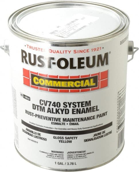 Rust-Oleum 255616 Alkyd Enamel Paint: 1,280 fl oz, Gloss, Safety Yellow 
