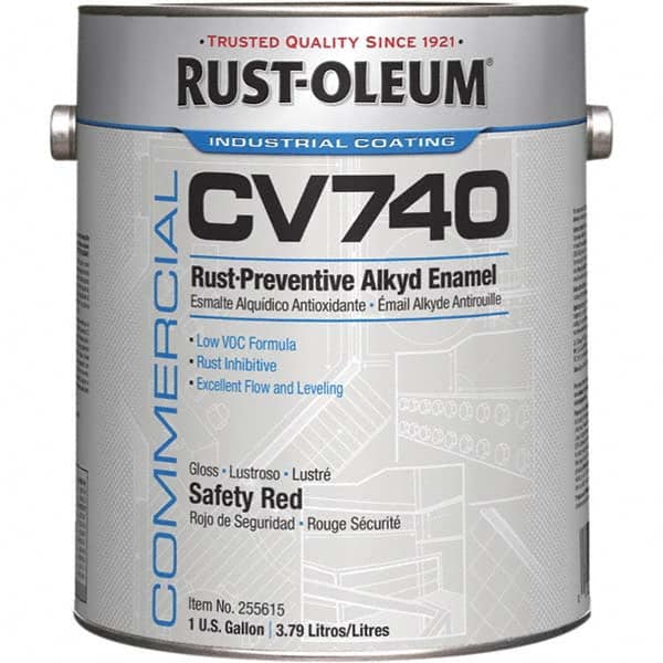 Rust-Oleum 255615 Alkyd Enamel Paint: 1,280 fl oz, Gloss, Safety Red 