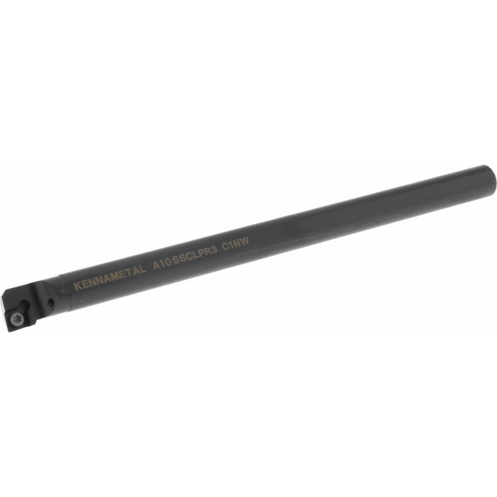 Indexable Boring Bar: A10SCLPR3, 19.56 mm Min Bore Dia, Right Hand Cut, 5/8" Shank Dia, -5 ° Lead Angle, Steel