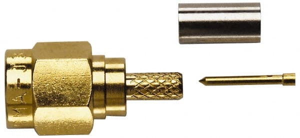 Coaxial Connectors; Connector Type: Plug ; Termination Method: Crimp ; Compatible Coaxial Type: RG-174/U; RG-188/U; RG-316/U ; Impedance (Ohms): 50 ; Body Orientation: Straight ; Contact Material: Brass