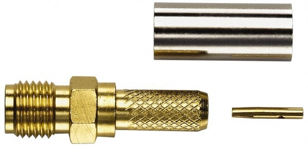 Coaxial Connectors; Connector Type: Jack ; Termination Method: Crimp ; Impedance (Ohms): 50 ; Body Orientation: Straight ; Finish: Gold ; Mount Type: Cable