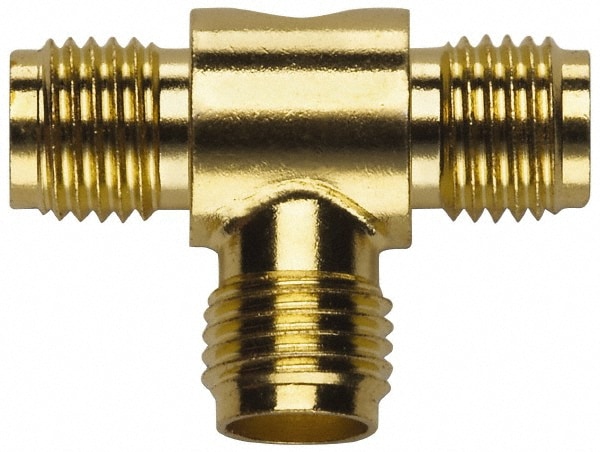 Coaxial Connectors; Connector Type: Jack ; Impedance (Ohms): 50 ; Body Orientation: Tee ; Finish: Gold ; Contact Material: Beryllium Copper ; Contact Plating: Gold