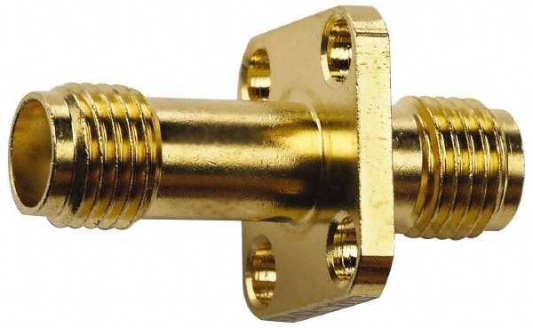 Coaxial Connectors; Connector Type: Jack x Jack Coupler ; Impedance (Ohms): 50 ; Body Orientation: Straight ; Finish: Gold ; Mount Type: Panel ; Contact Material: Beryllium Copper