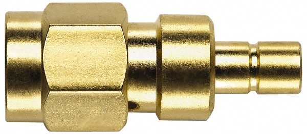 Coaxial Connectors; Connector Type: Plug x Plug Coupler ; Impedance (Ohms): 50 ; Body Orientation: Straight ; Finish: Gold ; Contact Material: Brass ; Contact Plating: Gold