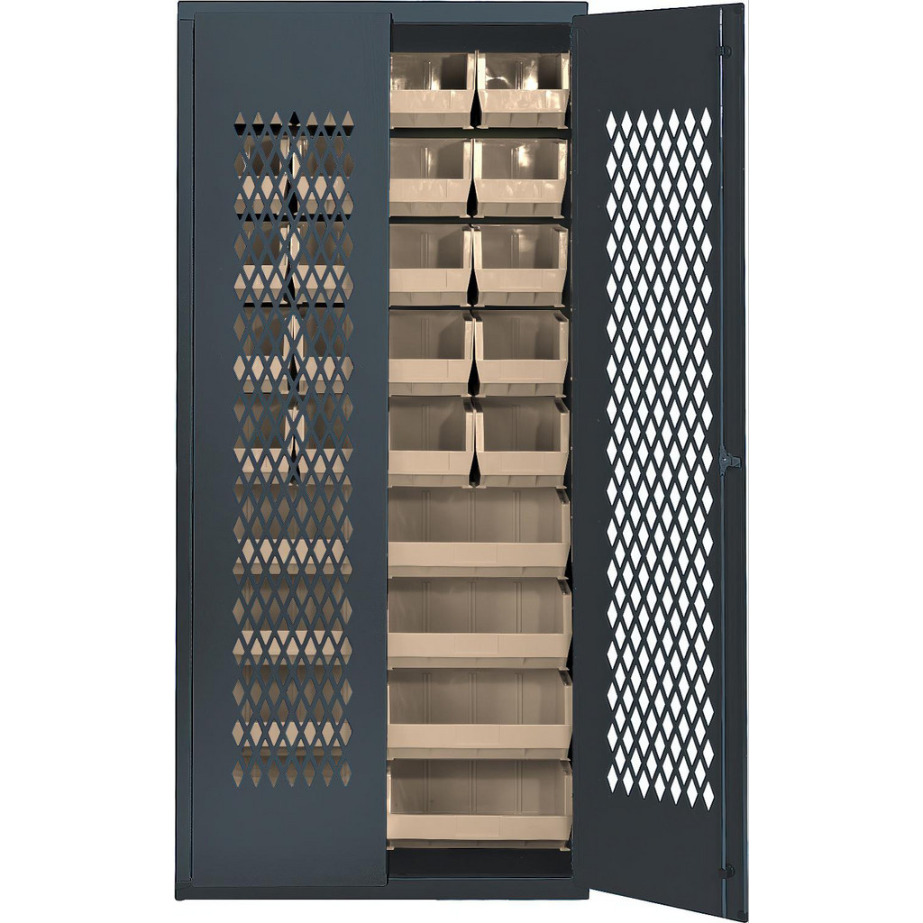 Quantum Storage Bin Shelving: Bin Shelving Type: Bin Cabinet; Shelf Type: Adjustable | Part #MESH-BG-240250IV