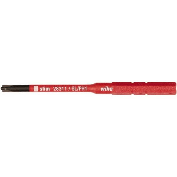Screwdriver Insert Bit: #1 Point, 44 mm Drive, 75 mm OAL