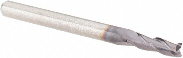 Square End Mill: 7/64'' Dia, 21/64'' LOC, 1/8'' Shank Dia, 1-1/2'' OAL, 3 Flutes, Solid Carbide