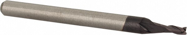 Square End Mill: 1/16'' Dia, 1/8'' LOC, 1/8'' Shank Dia, 1-1/2'' OAL, 3 Flutes, Solid Carbide