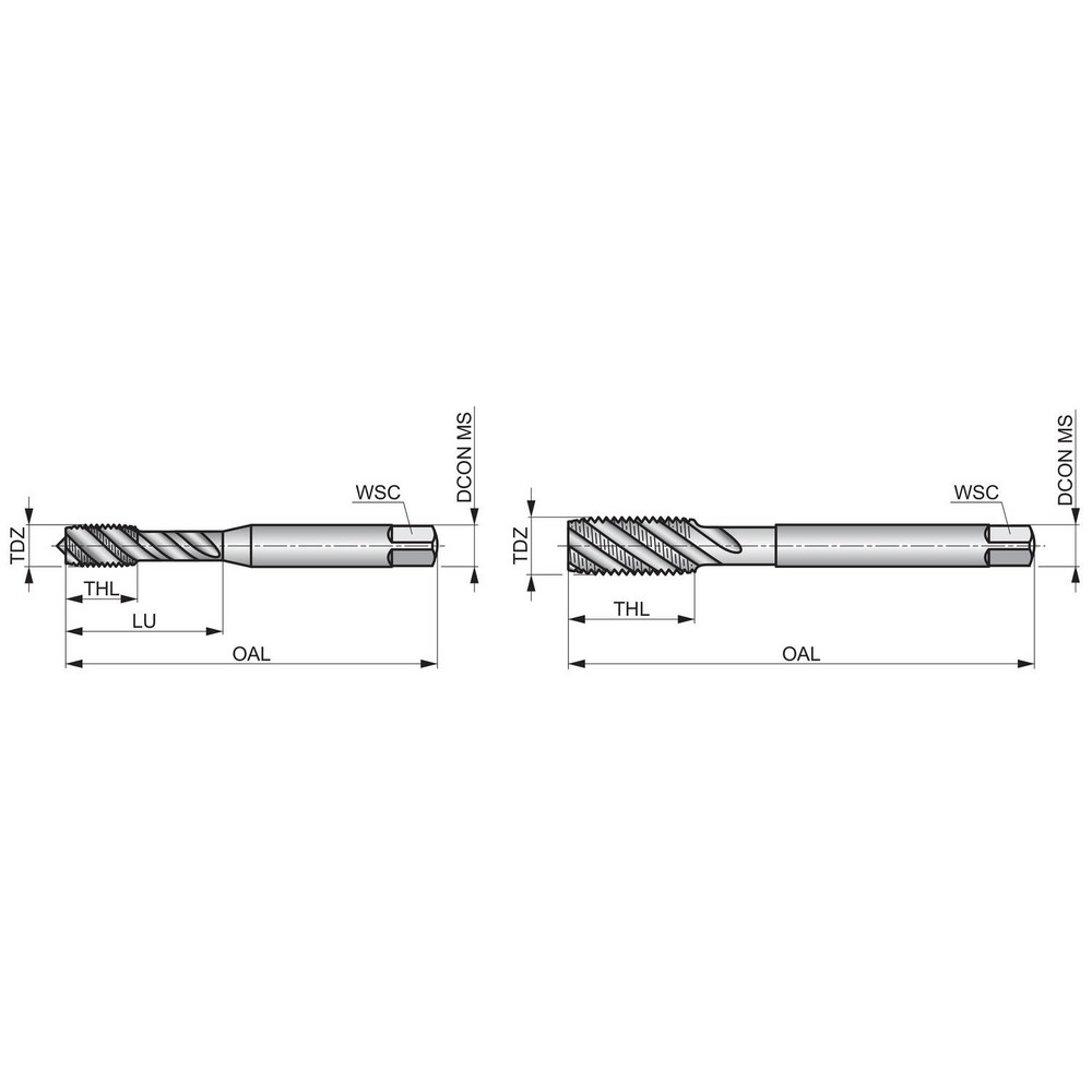DORMER Spiral Flute Tap 114 UNF, 3 Flutes, Modified Bottoming, 3B