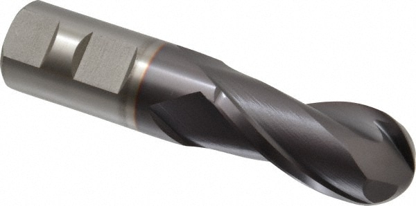 Hertel E711006402 Ball End Mill: 1" Dia, 2" LOC, 2 Flute, Cobalt Image