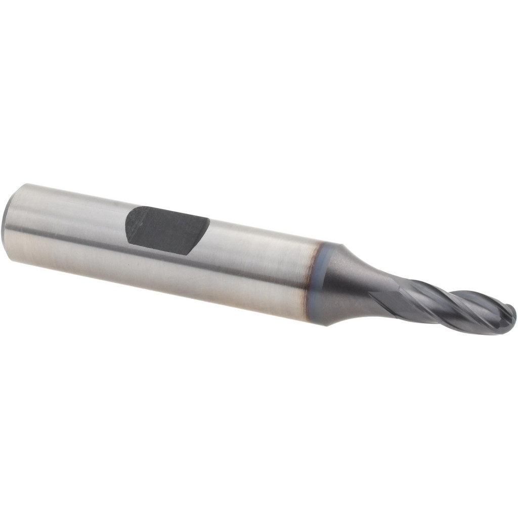 Hertel E7020012 Ball End Mill: 0.1875" Dia, 0.5" LOC, 4 Flute, Cobalt Image