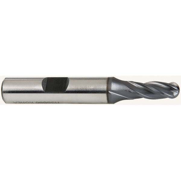 Hertel E7020016 Ball End Mill: 0.25" Dia, 0.625" LOC, 4 Flute, Cobalt Image