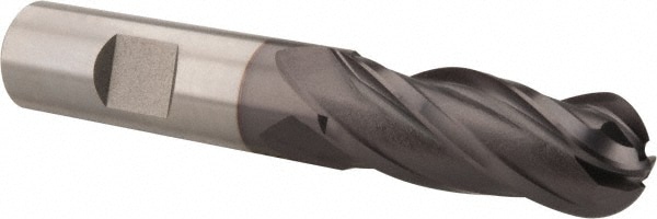 Hertel E7020040 Ball End Mill: 0.625" Dia, 1.625" LOC, 4 Flute, Cobalt Image