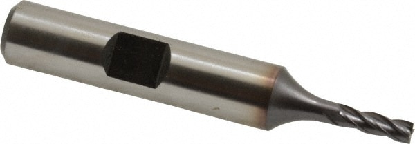 Hertel E7039008 Square End Mill: 1/8 Dia, 3/8 LOC, 3/8 Shank Dia, 2-5/16 OAL, 4 Flutes, Cobalt Image