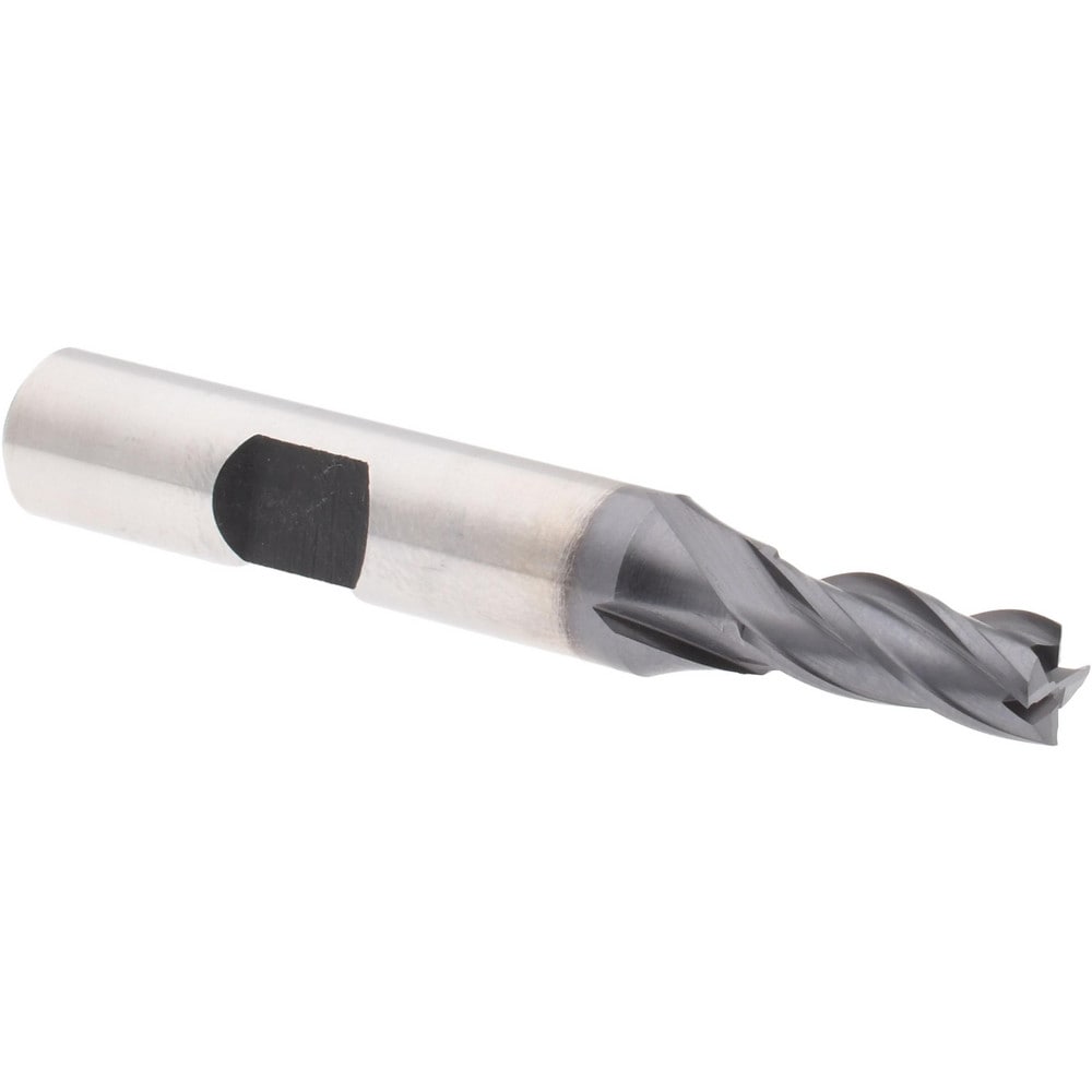 Hertel E7039016 Square End Mill: 1/4 Dia, 5/8 LOC, 3/8 Shank Dia, 2-7/16 OAL, 4 Flutes, Cobalt Image