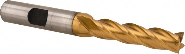 Hertel E4040020 Square End Mill: 5/16 Dia, 1-3/8 LOC, 3/8 Shank Dia, 3-1/8 OAL, 4 Flutes, Cobalt Image