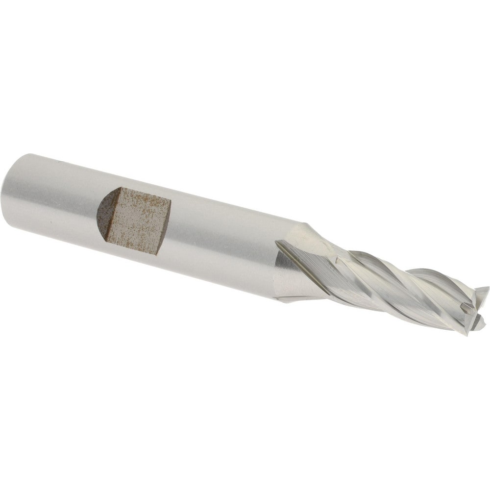 Hertel E1039016 Square End Mill: 1/4 Dia, 5/8 LOC, 3/8 Shank Dia, 2-7/16 OAL, 4 Flutes, High Speed Steel Image