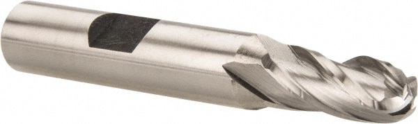 Hertel E202002002 Ball End Mill: 0.3125" Dia, 0.75" LOC, 4 Flute, High Speed Steel Image