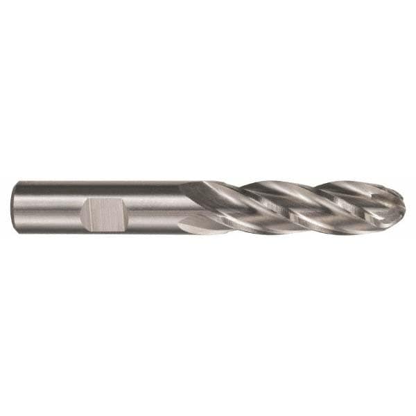 Hertel GG021024 Ball End Mill: 0.375" Dia, 1.5" LOC, 4 Flute, High Speed Steel Image