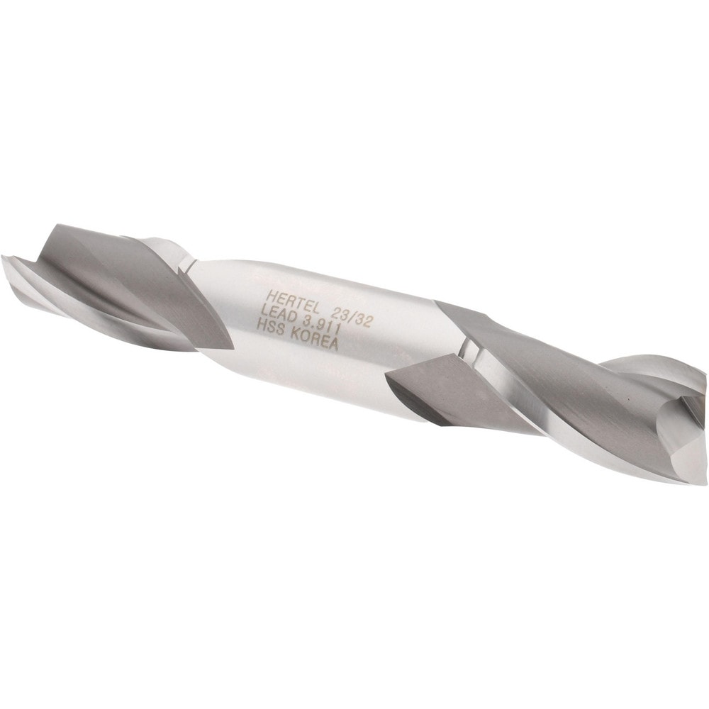 Hertel E1050046 Square End Mill: 23/32 Dia, 1-5/16 LOC, 3/4 Shank Dia, 5 OAL, 2 Flutes, High Speed Steel Image