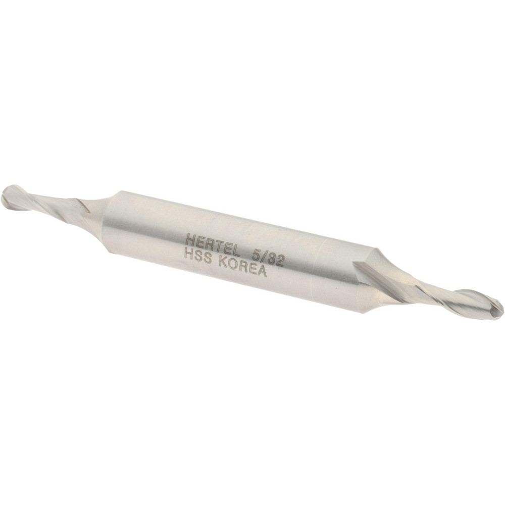Hertel E211201001 Ball End Mill: 0.1563" Dia, 0.4375" LOC, 2 Flute, High Speed Steel Image