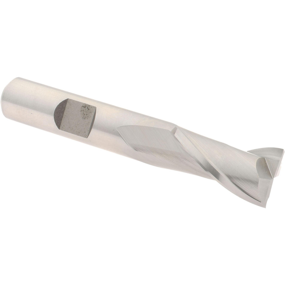 Hertel E1030030 Square End Mill: 15/32 Dia, 13/16 LOC, 3/8 Shank Dia, 2-1/2 OAL, 2 Flutes, High Speed Steel Image