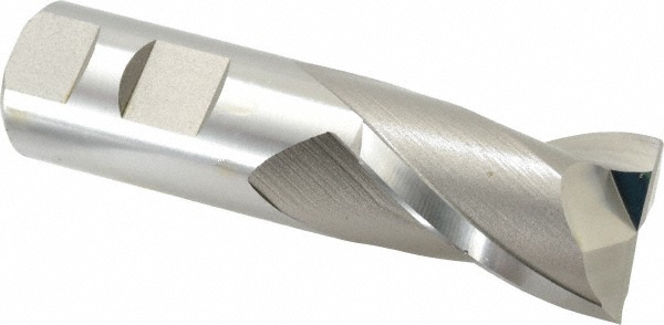 Hertel E1030108 Square End Mill: 1-1/8 Dia, 1-5/8 LOC, 1 Shank Dia, 4-1/8 OAL, 2 Flutes, High Speed Steel Image
