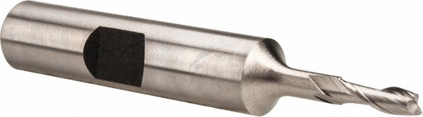 Hertel E103300801 Square End Mill: 1/8 Dia, 3/8 LOC, 3/8 Shank Dia, 2-3/8 OAL, 2 Flutes, High Speed Steel Image