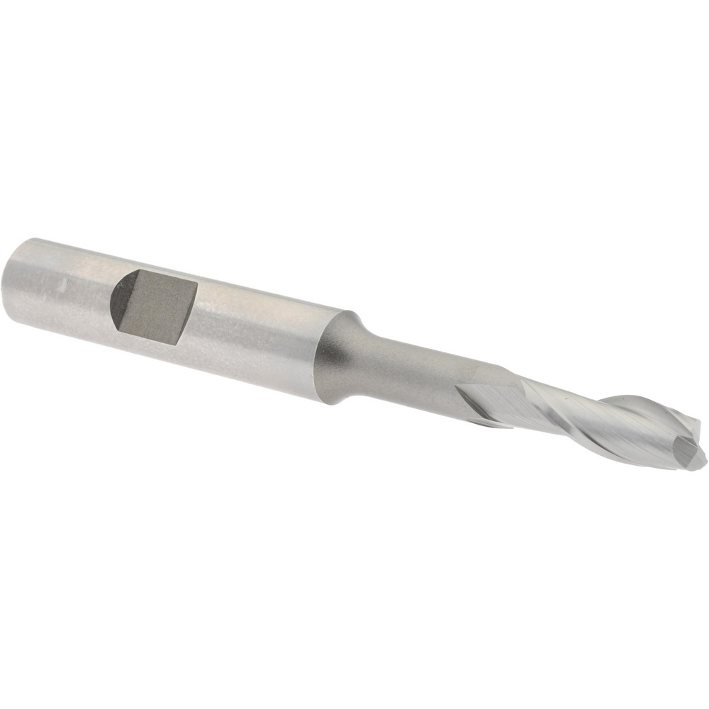 Hertel E1033016 Square End Mill: 1/4 Dia, 5/8 LOC, 3/8 Shank Dia, 3-1/16 OAL, 2 Flutes, High Speed Steel Image