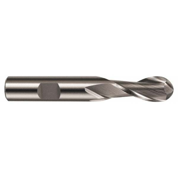 Hertel E2110032 Ball End Mill: 0.5" Dia, 1" LOC, 2 Flute, Cobalt Image