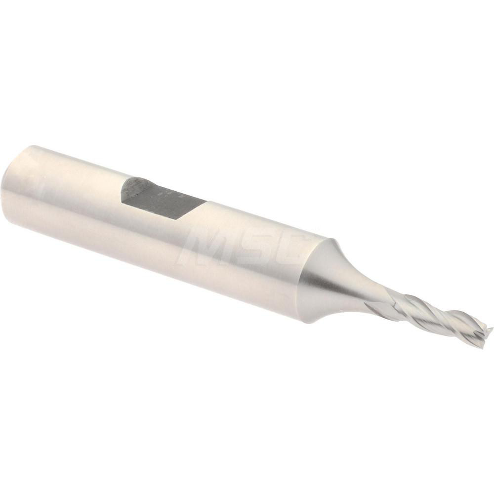 Hertel E1043008 Square End Mill: 1/8 Dia, 3/8 LOC, 3/8 Shank Dia, 2-5/16 OAL, 3 Flutes, High Speed Steel Image