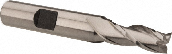Hertel E1043020 Square End Mill: 5/16 Dia, 3/4 LOC, 3/8 Shank Dia, 2-1/2 OAL, 3 Flutes, High Speed Steel Image