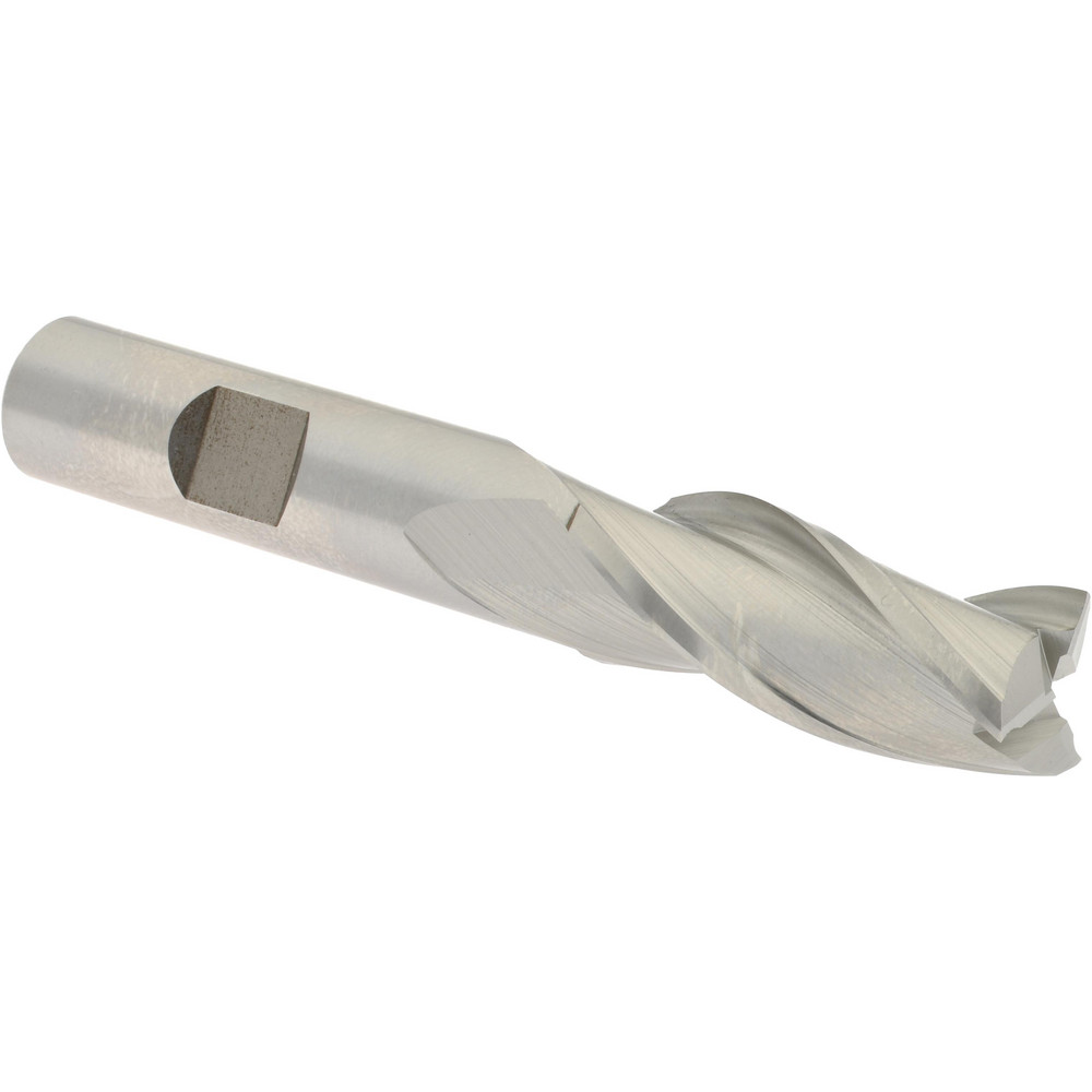 Hertel E1043036 Square End Mill: 9/16 Dia, 1-3/8 LOC, 1/2 Shank Dia, 3-3/8 OAL, 3 Flutes, High Speed Steel Image